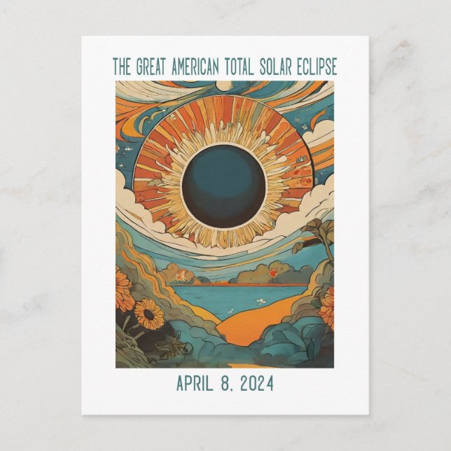 CARTE POSTALE PERSONNALISABLE : ECLIPSE SUR LE LAC (Devant)