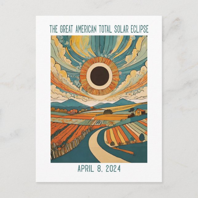 Carte Postale PERSONNALISABLE : Éclipse sur les terres agricoles (Devant)