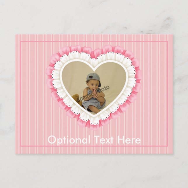 Carte postale personnalisable Eyelet Lace Heart (Devant)