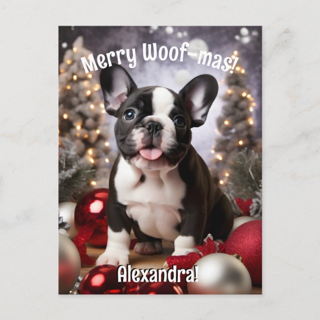 Carte Postale Personnalisable Festif Frenchie Harmony (Devant)