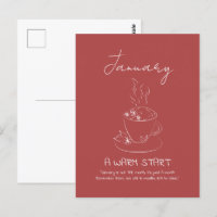Personnalisable Janvier Teacup Doodle Positivité