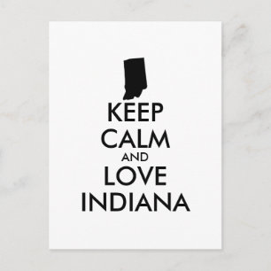 Carte Postale Personnalisable KEEP CALM et LOVE INDIANA
