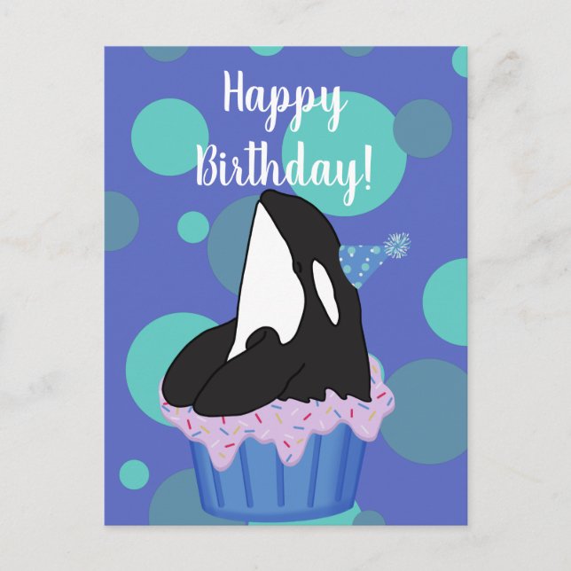 Carte Postale Personnalisable Orca Killer Whale Anniversaire (Devant)