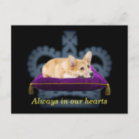 Carte postale personnalisable Queen corgi couronne