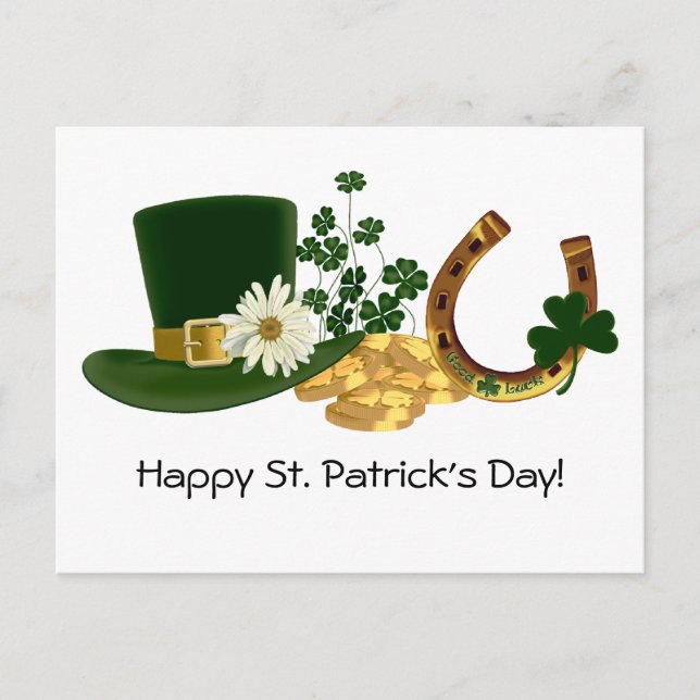 Carte Postale PERSONNALISABLE St. Patrick's Day Design (Devant)