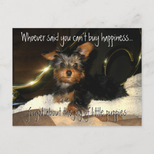 Carte postale personnalisable Yorkie Happiness