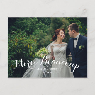 Carte Postale Personnalisé 2 Photo Merci Beaucoup Mariage Merci