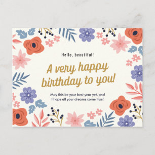 Carte Postale Personnalisé - Anniversaire floral délicieux