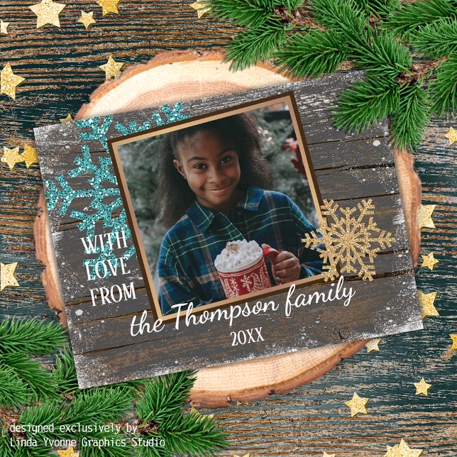 Carte Postale Personnalisé Avec Amour Joyeuses Fêtes vacances (Créateur téléchargé)