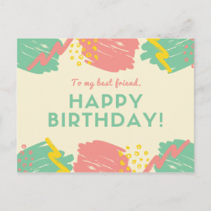 Carte Postale Personnalisé - Brosses colorées Pastel