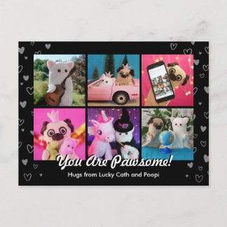 Carte Postale Personnalisé Cute Black Hearts Photo Moderne