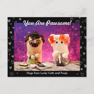 Carte Postale Personnalisé Cute Black Hearts Photo Moderne