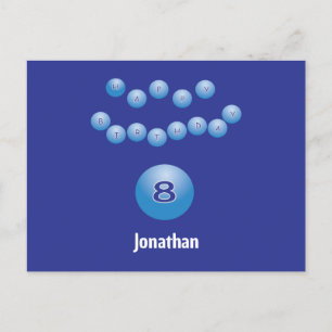 Carte Postale Personnalisé Happy 8th Birthday Bouncing Balls