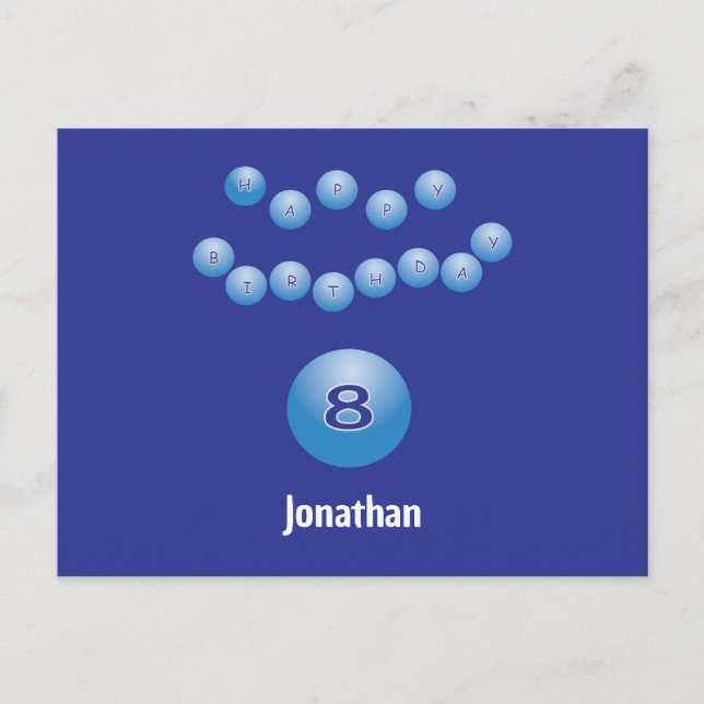Carte Postale Personnalisé Happy 8th Birthday Bouncing Balls (Devant)