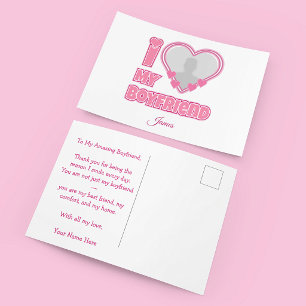 Carte Postale Personnalisé J'aime mon petit ami – Ajouter une ph