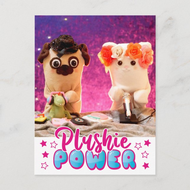 Carte Postale Personnalisé Kawaii Cute Plushie Power Plushiemail (Devant)