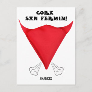 Carte Postale Personnalisé, le foulard de San Fermin plié en une