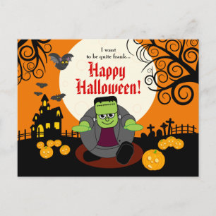 Carte Postale Personnalisé mignon Halloween Frankenstein monstre