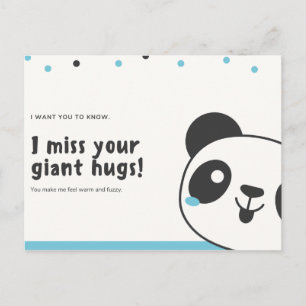 Carte Postale Personnalisé - Panda Bleu Drôle