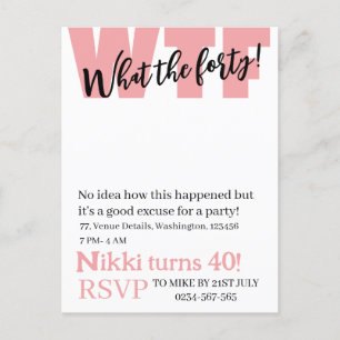 Carte Postale Personnalisé Quarante 40e anniversaire drôle de na