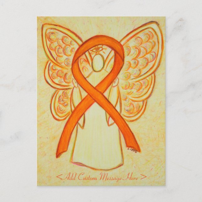 Carte postale personnalisée Angle ruban orange de  (Devant)