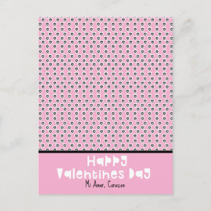 Carte postale personnalisée avec motif de coeurs p