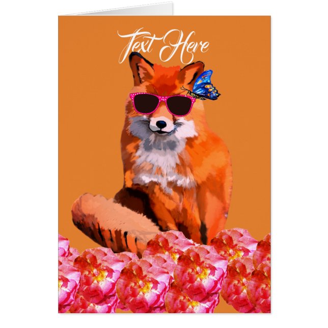 Carte postale personnalisée avec renard (Devant)