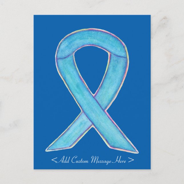 Carte postale personnalisée Blue Awareness (Devant)