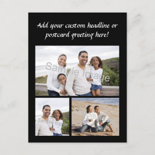 Carte postale personnalisée Collage de 3 photos