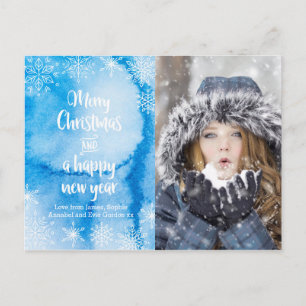 Carte postale personnalisée de flocon de neige de 