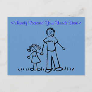 Carte postale personnalisée de la famille père fil