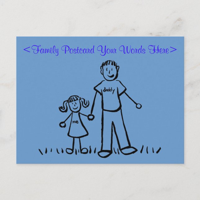 Carte postale personnalisée de la famille père fil (Devant)