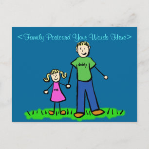 Carte postale personnalisée de la famille père fil