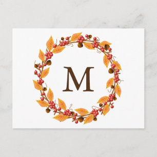 Carte postale personnalisée de monogramme de couro