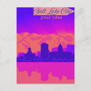 Carte postale personnalisée de Salt Lake City, car