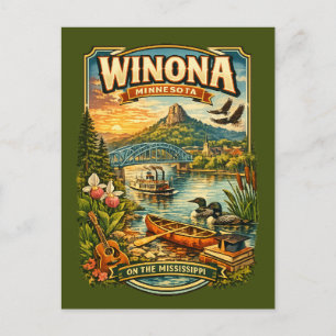 Carte postale personnalisée de Winona, MN Minnesot
