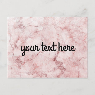Carte postale personnalisée en marbre rose