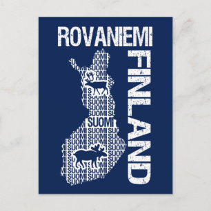 Carte postale personnalisée FINLANDE MAP - Rovanie