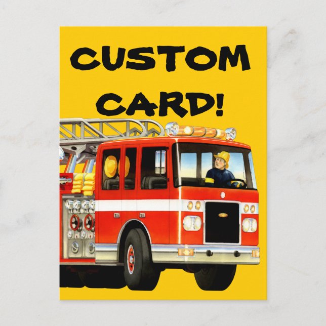 Carte postale personnalisée Firetruck (Devant)