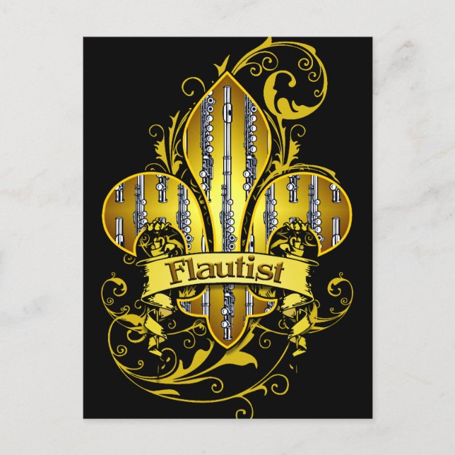 Carte postale personnalisée Fleur de flûte (Devant)