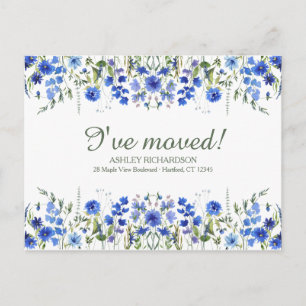 Carte postale personnalisée Fleur sauvage bleue Je