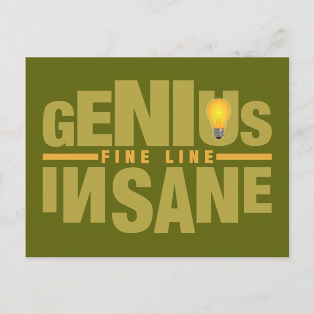Carte postale personnalisée GENIUS VS INSANE (Devant)