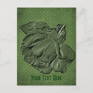 Carte postale personnalisée Green Rose Floral