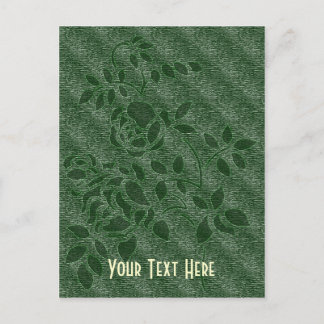Carte postale personnalisée Green Stencil Rosebud