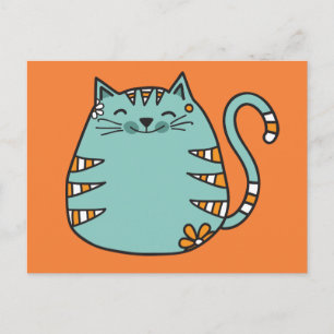 Carte postale personnalisée Happy Cat