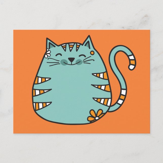 Carte postale personnalisée Happy Cat (Devant)