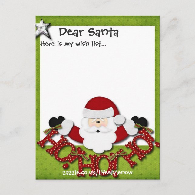 Carte postale personnalisée - Liste de souhaits ve (Devant)