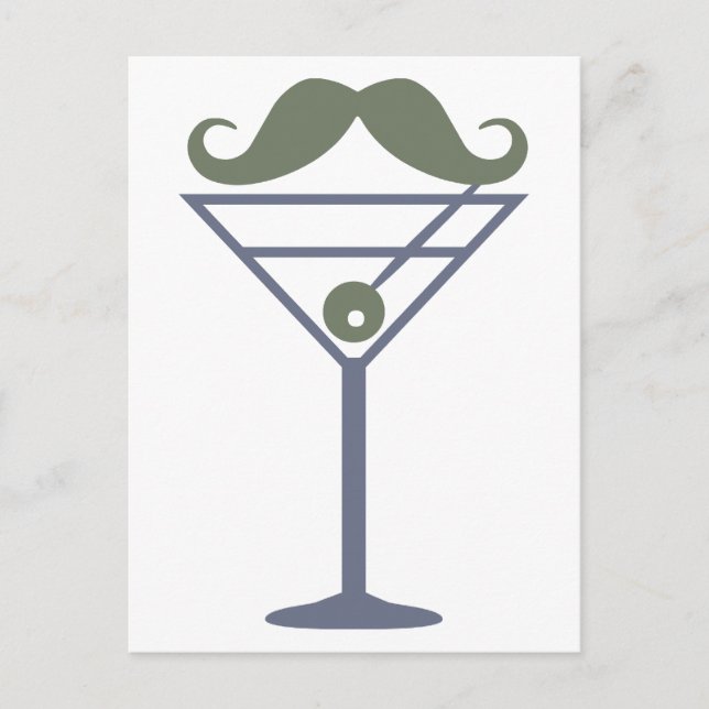 Carte postale personnalisée Martini Mustache (Devant)