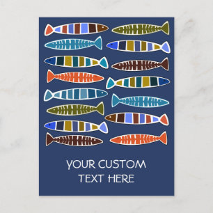 Carte postale personnalisée Motif de poisson