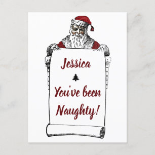 Carte Postale Personnalisée Naughty/Nice Funny Chr